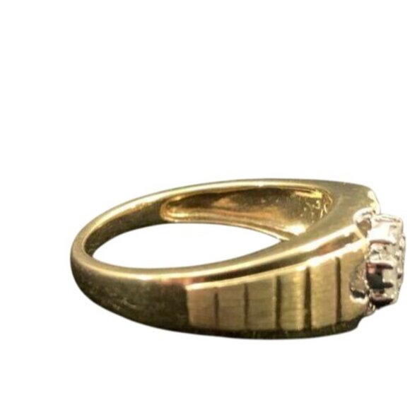 10K Yellow Gold Men's Diamond Cluster Ring Signed ZEI W/Appraisal Sz 9 1/2 (R142 - Picture 8 of 10